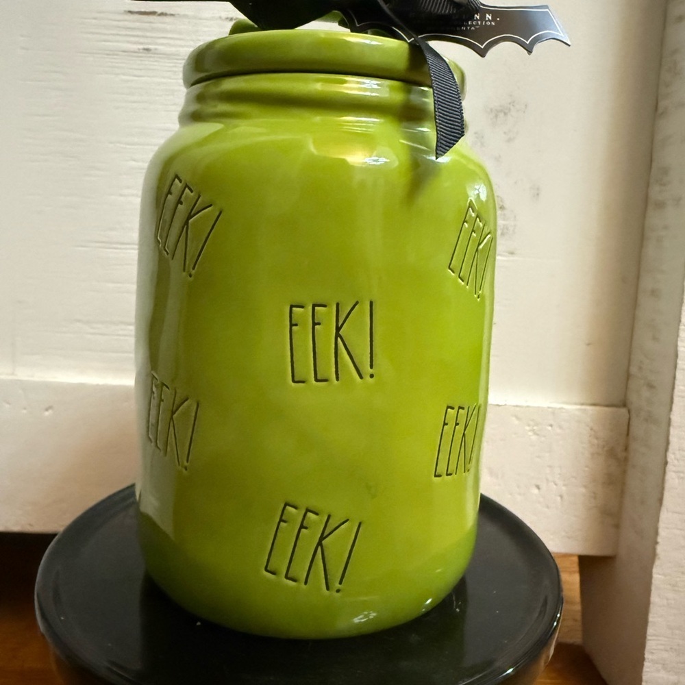 Rae Dunn Green 'EEK!' Halloween Canister